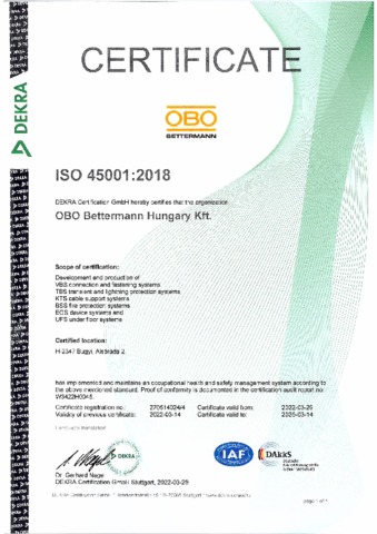 DIN EN ISO 45001 - Englisch