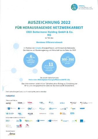 Auszeichnung 2022 für herausragende Netzwerkarbeit - deutsch