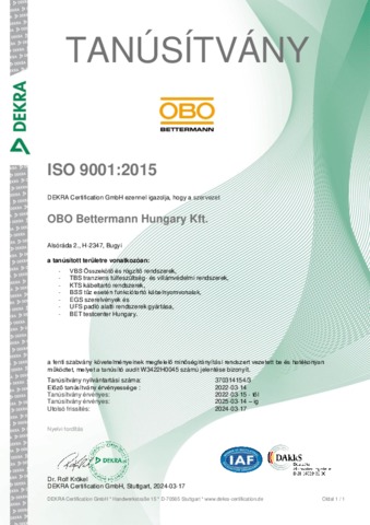 DIN EN ISO 9001 - Ungarisch