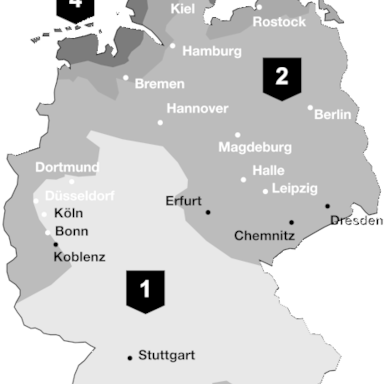 Deutschland-Karte mit Windzonen