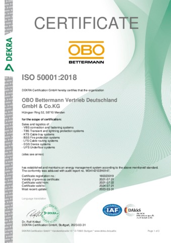 Vertrieb ISO 50001 - englisch