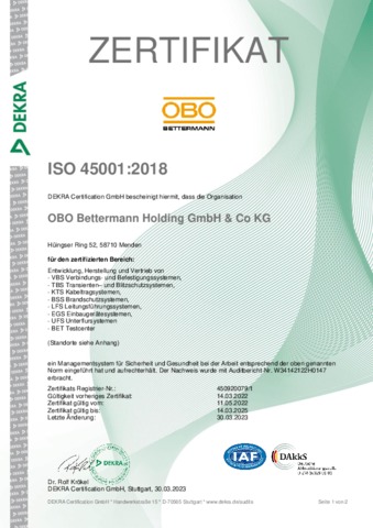 OBO ISO 45001 - deutsch