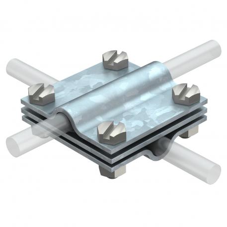 Kreuzverbinder mit Zwischenplatte für Rd 8-10 mm FT