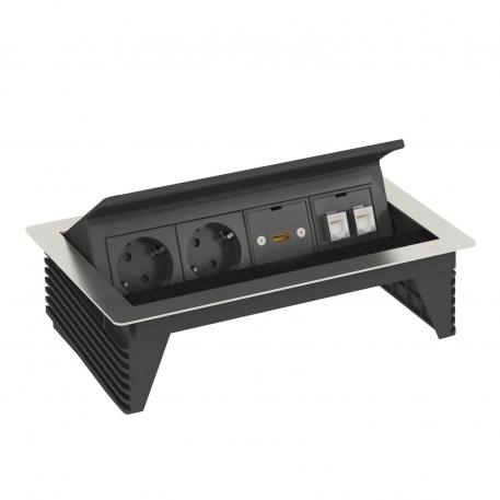 Deskbox DBK, 2 Steckdosen, HDMI, 2x RJ45 Kat. 6