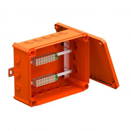 FireBox T250 mit Einsteckdichtungen, für Datentechnik, 4x16 225x173x86 | 10 | IP66 | 9 x M25 7 x M32 | pastellorange; RAL 2003