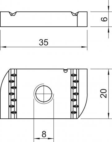 Gleitmutter ZL 35 | 20 | 6 | M8 | OBO