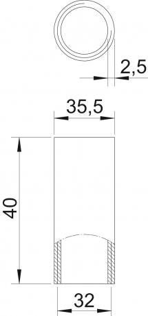 Zink-Nickel beschichtete Stahlmuffe, mit Gewinde 35,5 | 32 | M32x1  