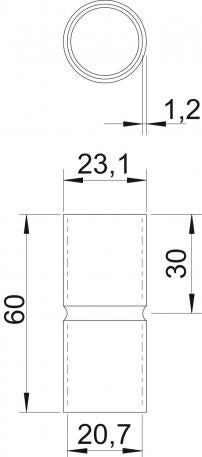 Galvanisch verzinkte Stahlmuffe, ohne Gewinde 23,1 | 20,7 | OBO