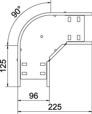 90°-Bogen 60 FT 100 | Stahl | tauchfeuerverzinkt | OBO