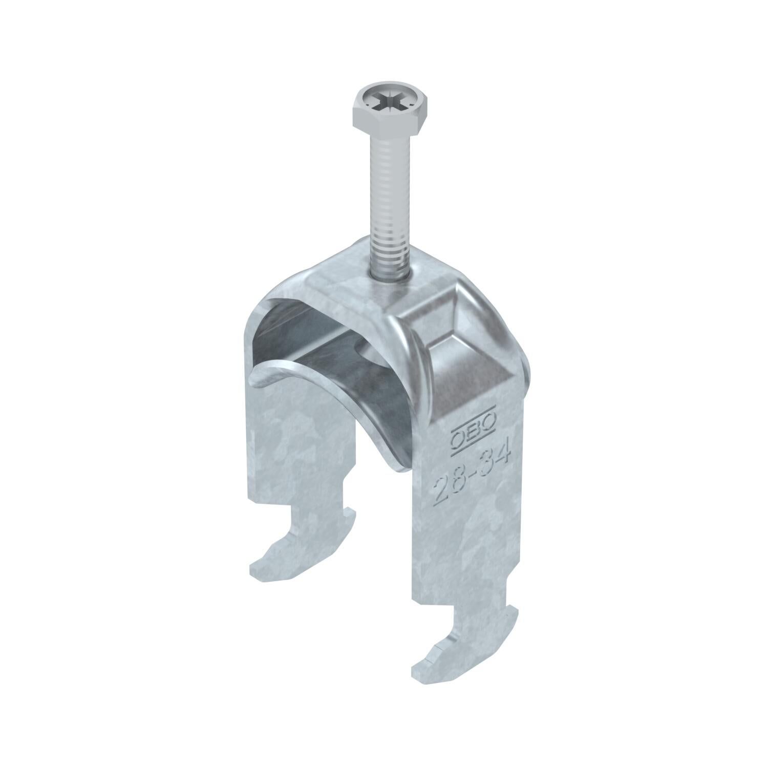 Bügelschelle 2056 H-Fuß, 1-fach, Metalldruckwanne, FT 28 | 34 | 3 