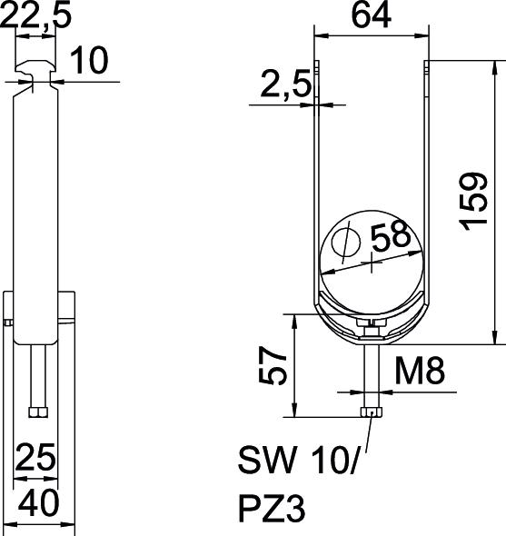 OBO Bettermann Bügelschelle BS-H1-K-22 ALU