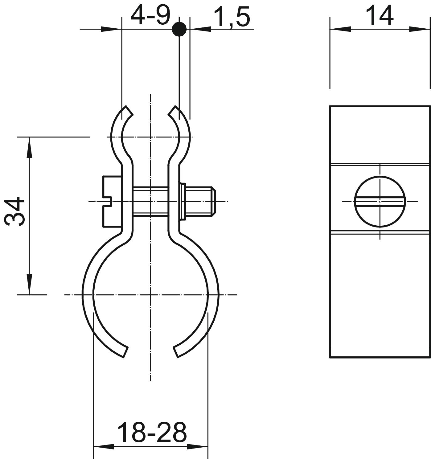 Spanndrahtschelle G | 9 | | | M4x14 | Stahl | galvanisch verzinkt  