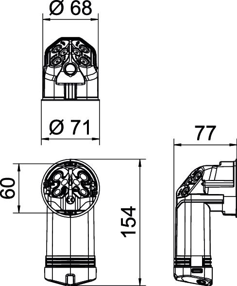 HW Hohlwand-Elektronikdose 74, luftdicht, mit Elastomersack | OBO