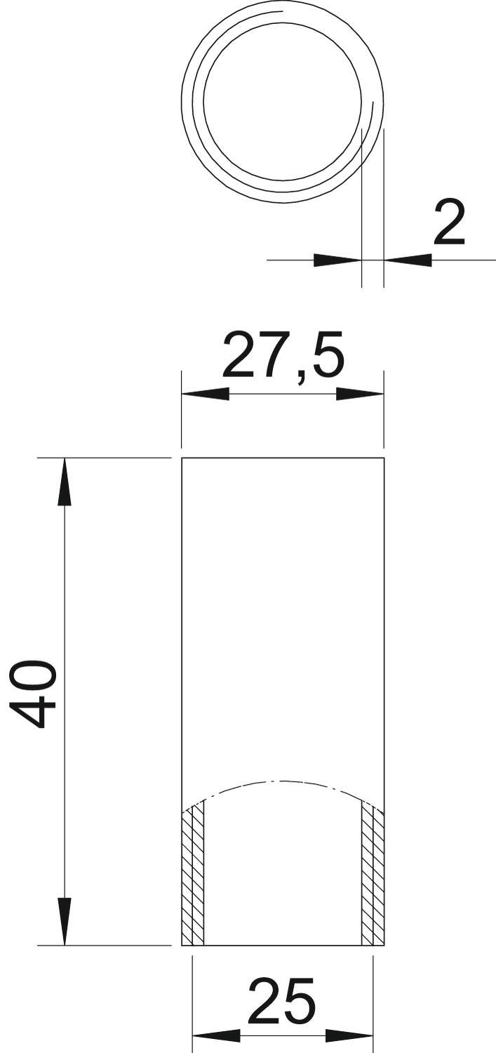 Zink-Nickel beschichtete Stahlmuffe, mit Gewinde 27,5 | 25 | M25x1  