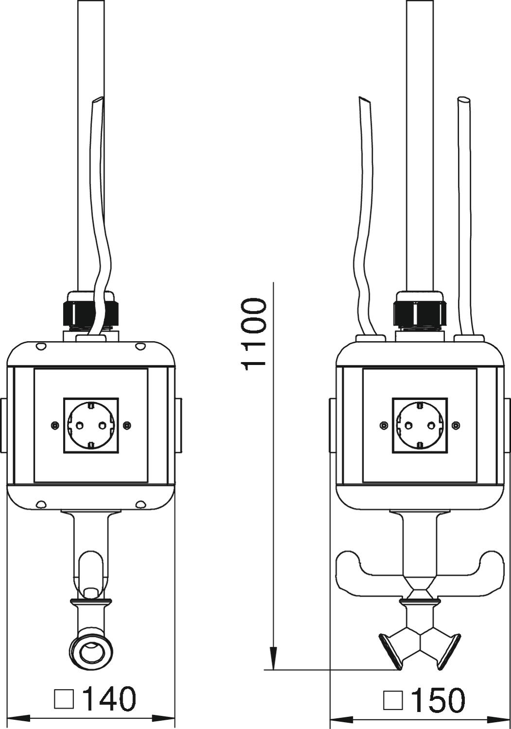 HoverCube VH-4, 4 x Schutzkontakt-Steckdose, mit Druckluftanschluss