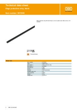 KSB 2 PVC 6072909 OBO BETTERMANN Kantenschutzband für Platten, Schwarz, Polyvinylchlorid, PVC